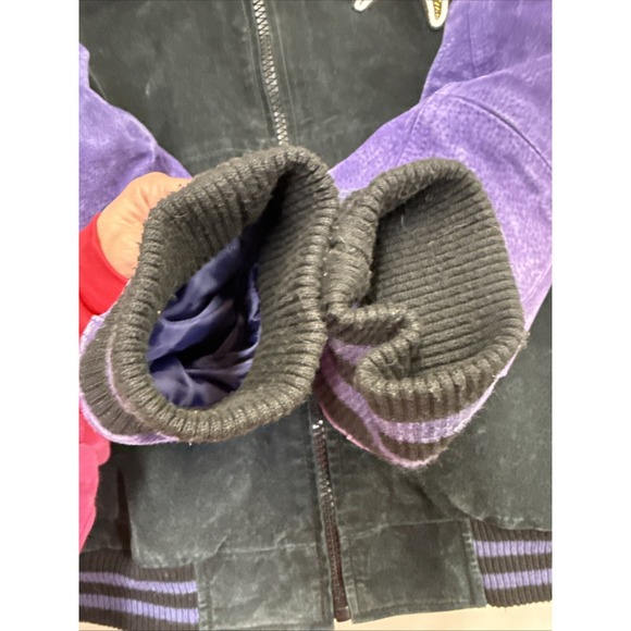 VTG EUC Minnesota Vikings NFL Suede Leather Jacket Large #1 - Picture 9 of 16